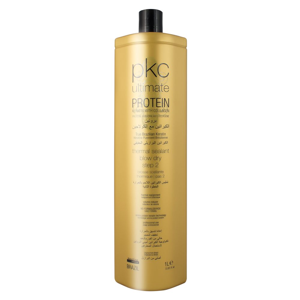 Maxiline Professional PKC Ultimate Protein Thermal Sealant blow dry, Step 2, 1000 ml - Loțiune pentru întindere termică, păr gros & rezistent (pas 2)