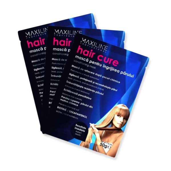 Maxiline Professional Hair Cure conditioning mask, 3x50 gr - Pachet măști pentru îngrijirea părului